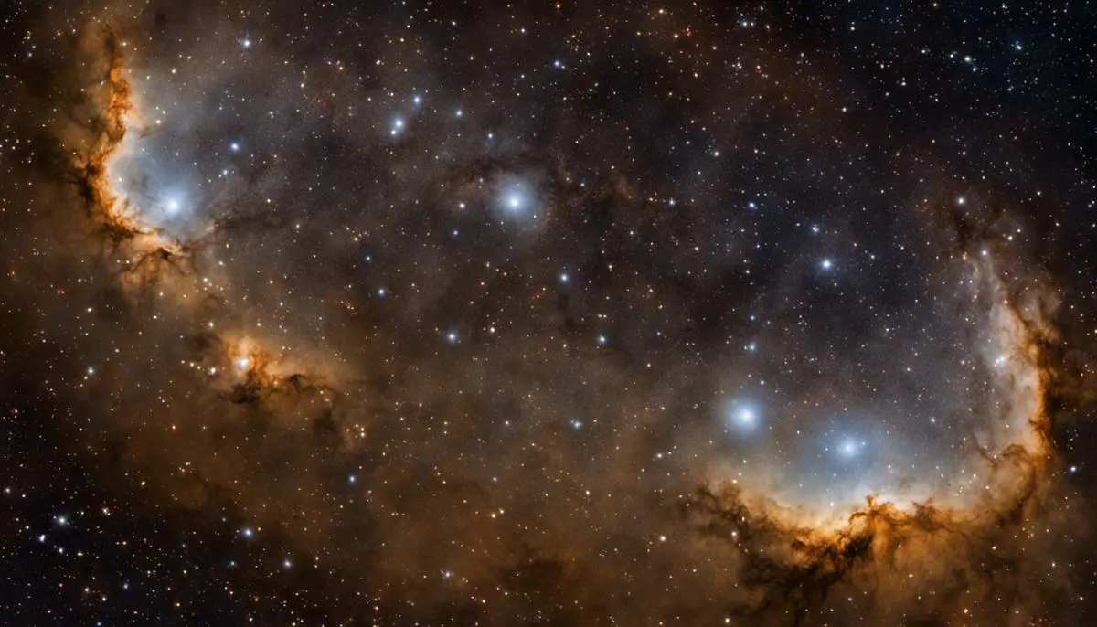 A high-resolution image of celestial objects within Vulpecula, the Fox Constellation.