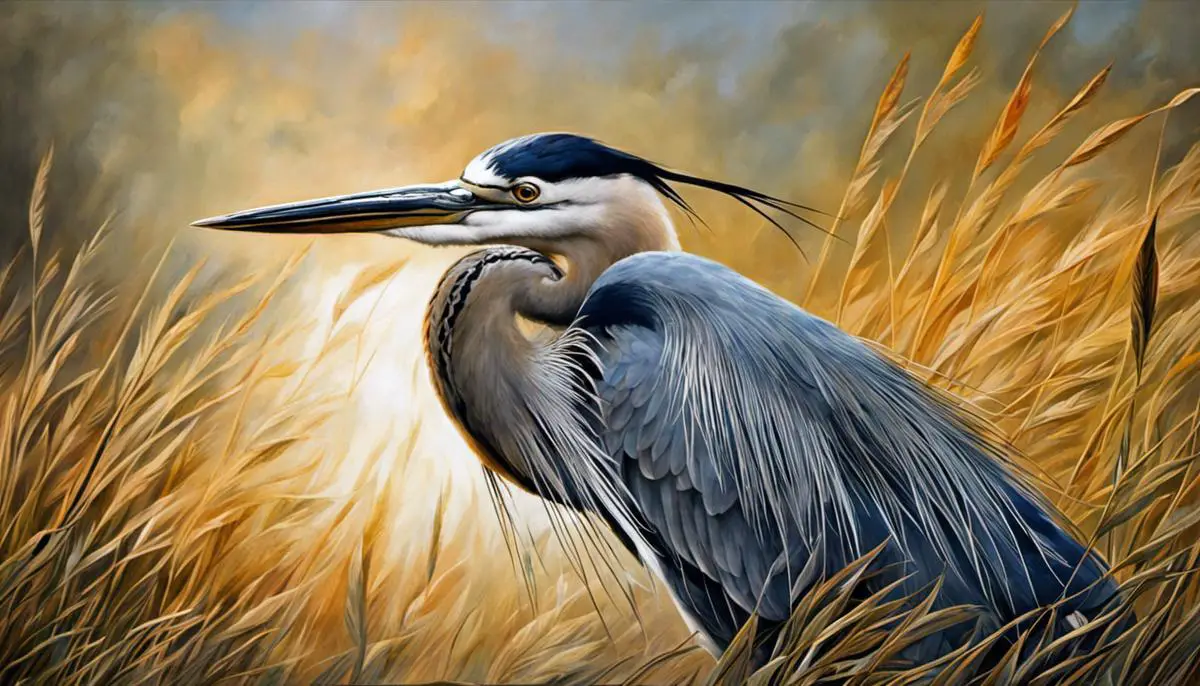 An image showing a heron in Native American art, symbolizing wisdom and good judgment.